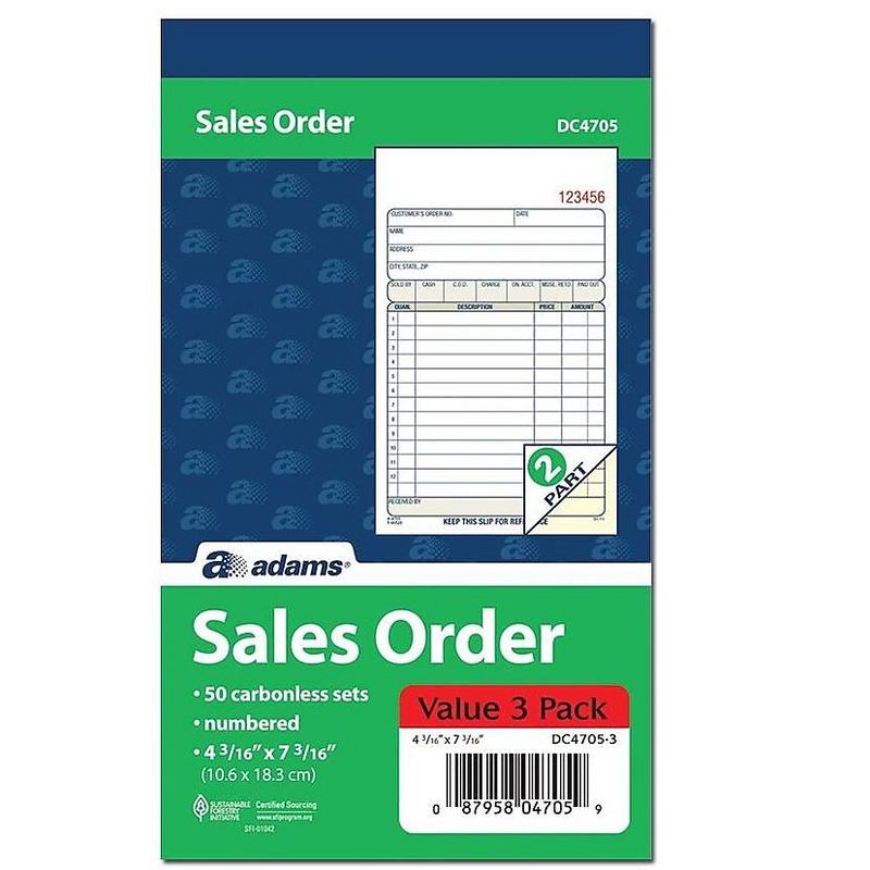 Adams 2-Part Carbonless Sales Orders Pad, 4.19W DC4705-3