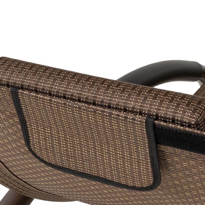 Outdoor Double Chaise Lounge Chair Rocking Bed with Sun Shade & Wheels - Brown - Crestlive Products