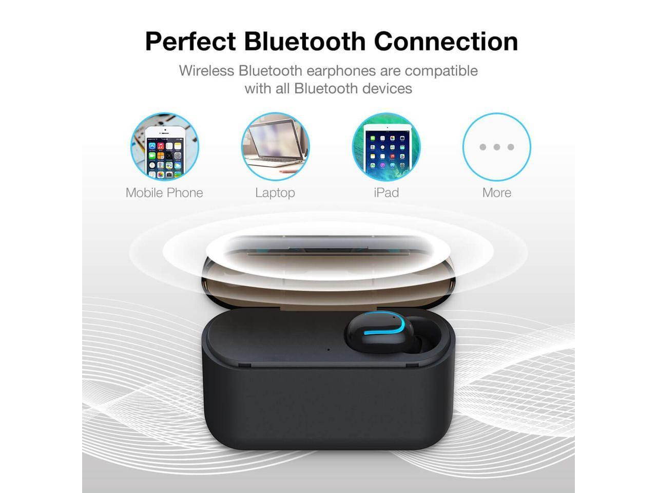 i12 TWS Wireless Bluetooth 5.0 Touch control Earphones with 300mAh Charging Dock Automatically Pairing - Red