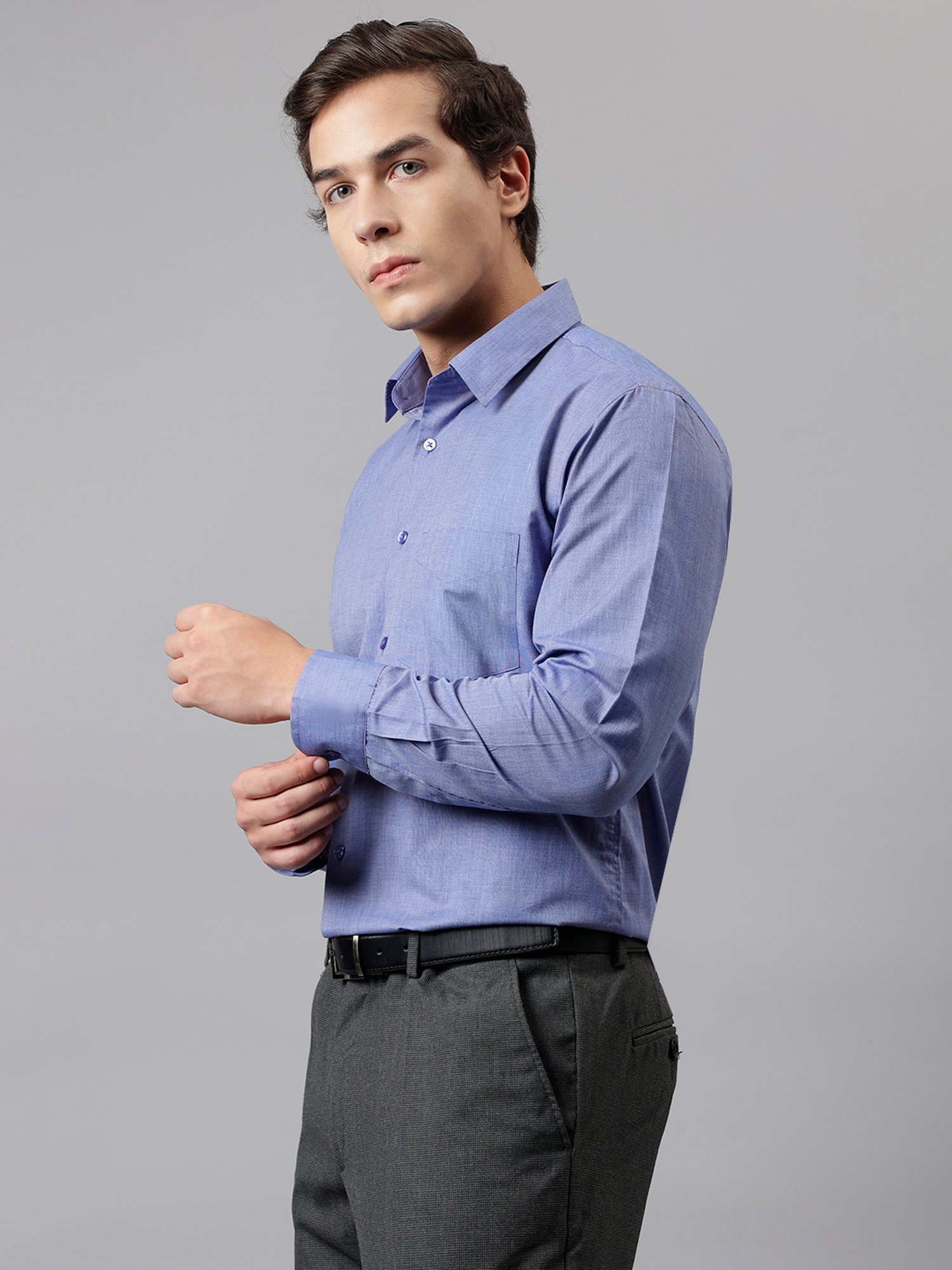 English Navy Blue Slim Fit Shirt
