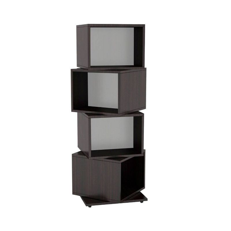 Multimedia Storage 4 Tier Rotating Cube Rack Espresso - Atlantic