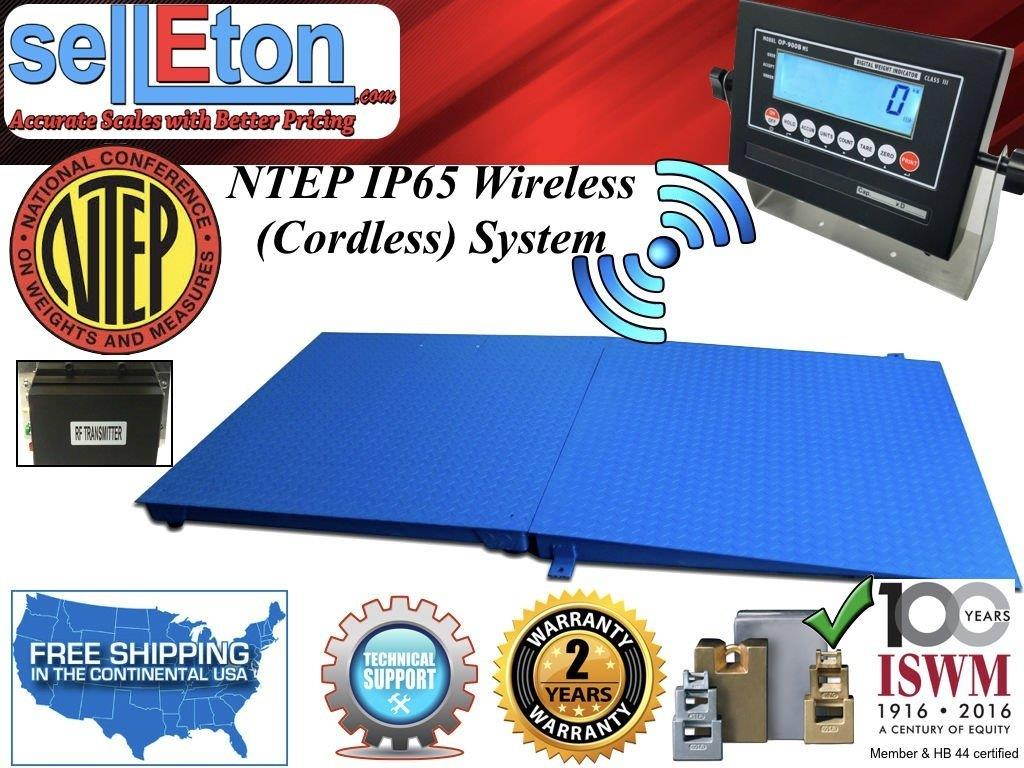 NTEP Floor scale 60" x 84" (5' x 7') Wireless Cordless 1 ramp 2000 lbs x .5 lb