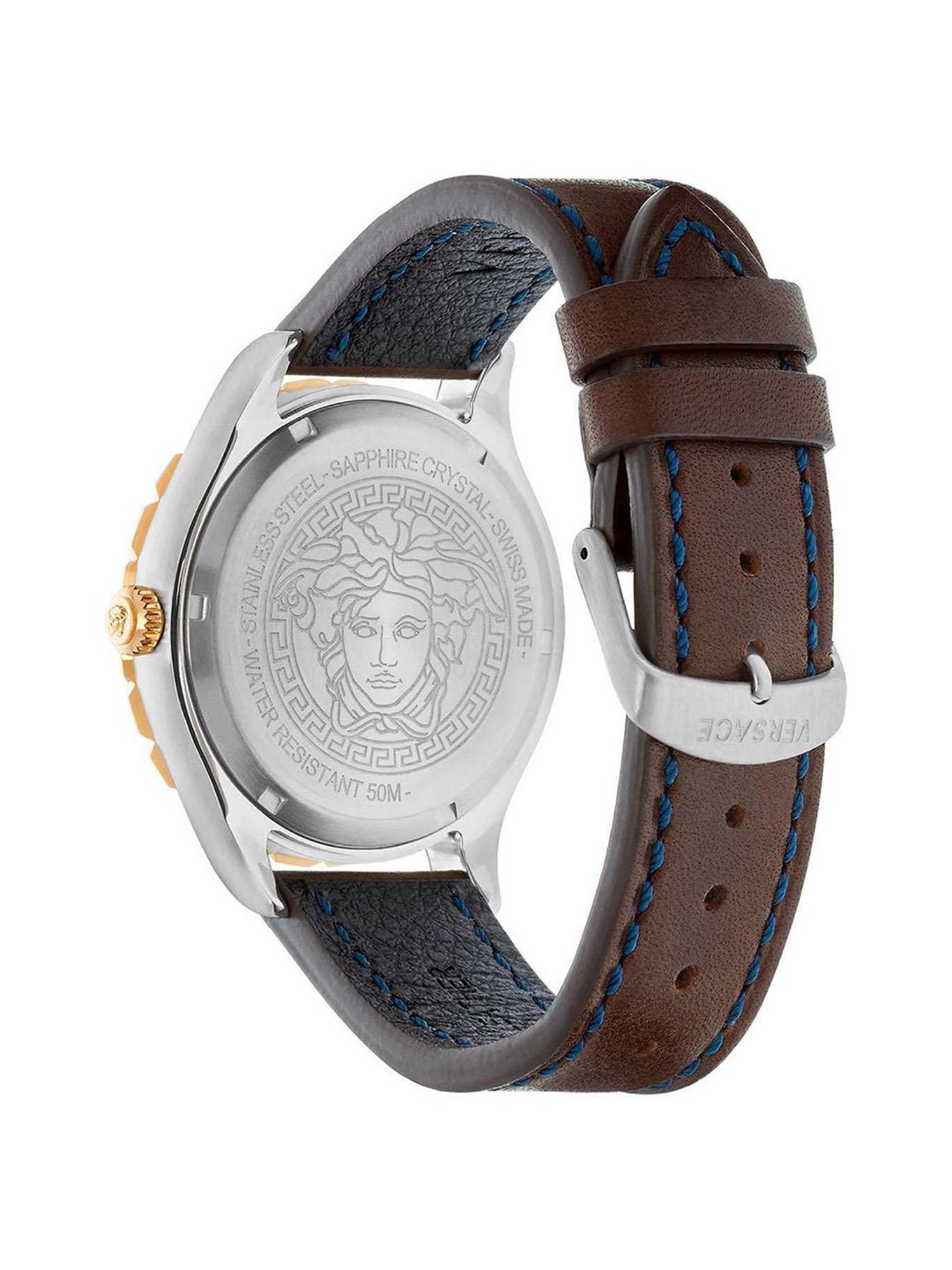 Versace Hellenyium GMT Men Blue Round Dial Analog Watch - V11080017