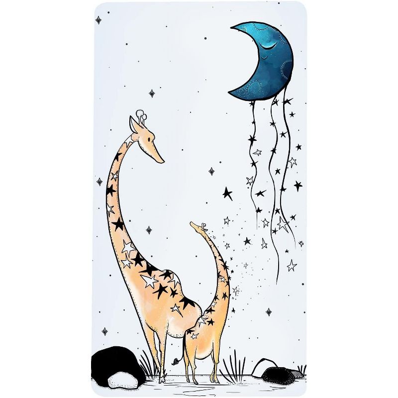 JumpOff Jo Fitted Crib Sheet, Cotton Crib Sheet for Standard Sized Crib Mattresses, Hypoallergenic and Breathable, 28" x 52", Giraffe & a Calf