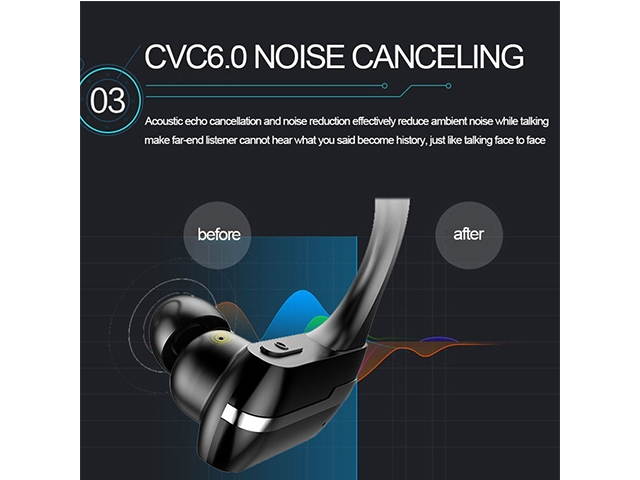 AutofeelSunriseoffice Sport Bluetooth Earphones Wireless Headphones Running Stereo Headset Sweatproof Active Noise Wireless Earphone With Mic Headset