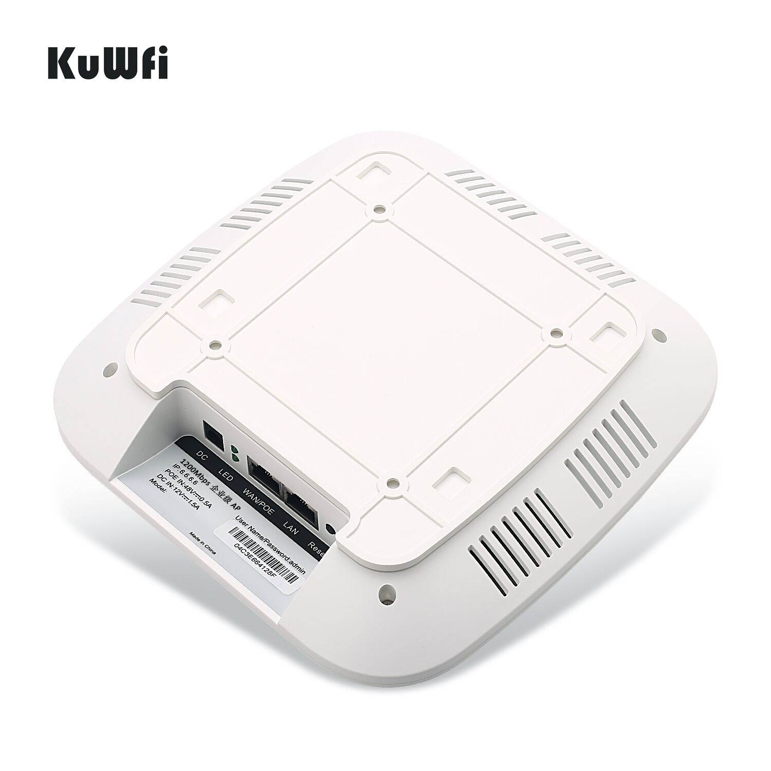 KuWfi High performance 1200Mbp indoor Wireless ceiling AP plug and play with 48V POE