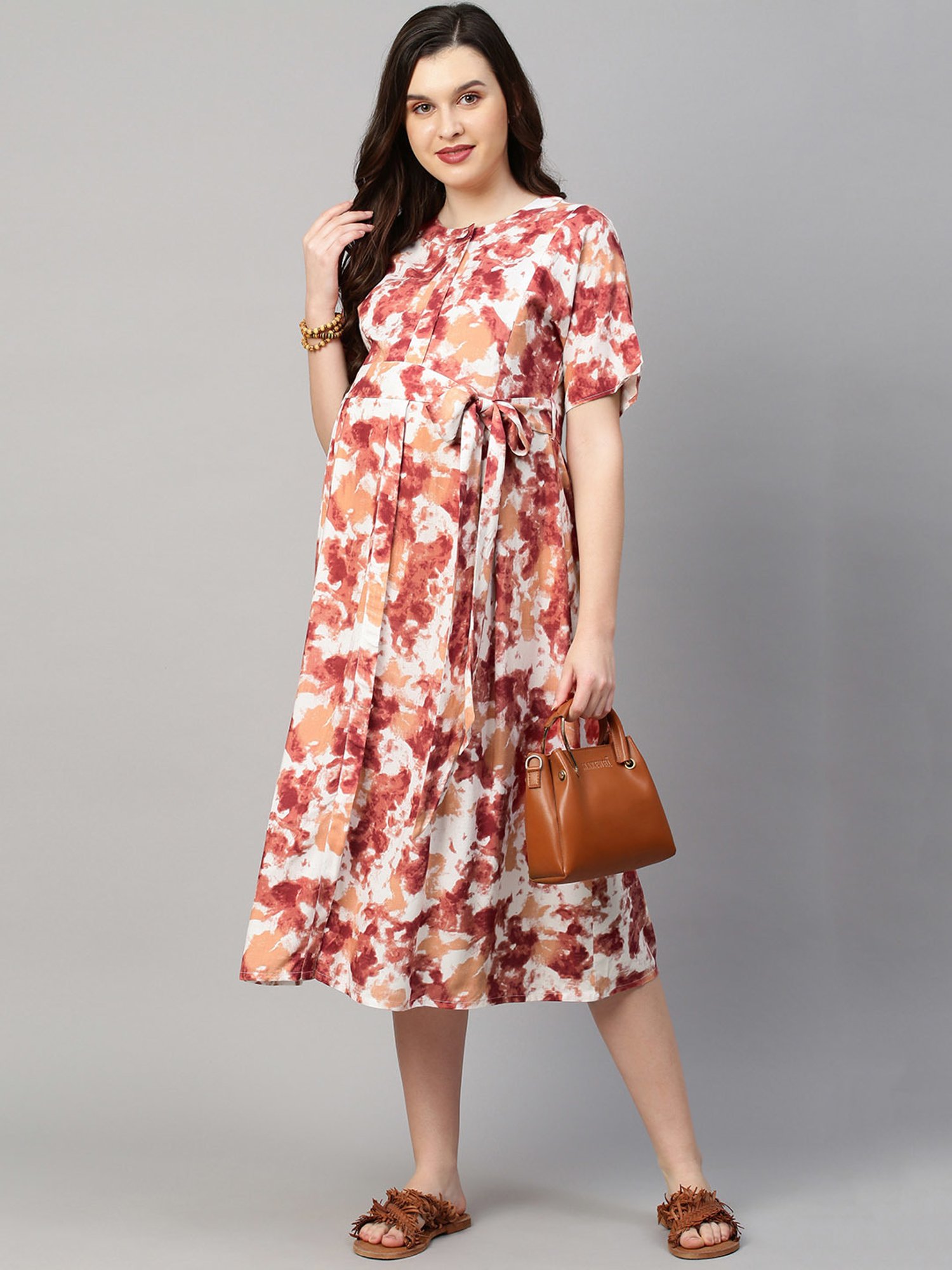 MomToBe Multicolor Printed Maternity Dress