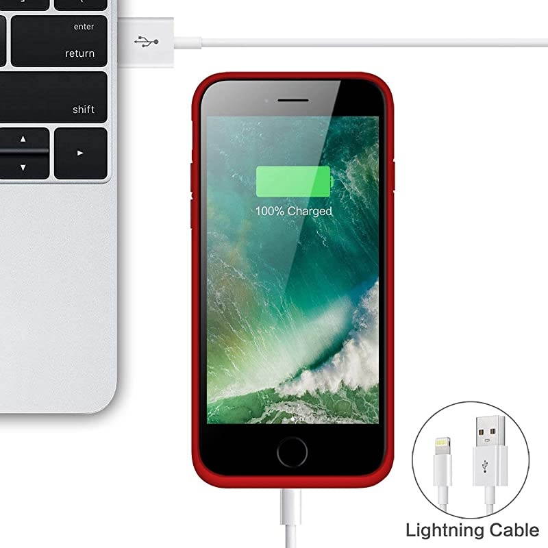 Case for iPhone 8plus/7plus/6 Plus/6s Plus, Upgraded [8500mAh] Protective Portable Charging Case Rechargeable Extended Pack for Apple iPhone 8plus/7plus/6 Plus/6s Plus(5.5') - Red