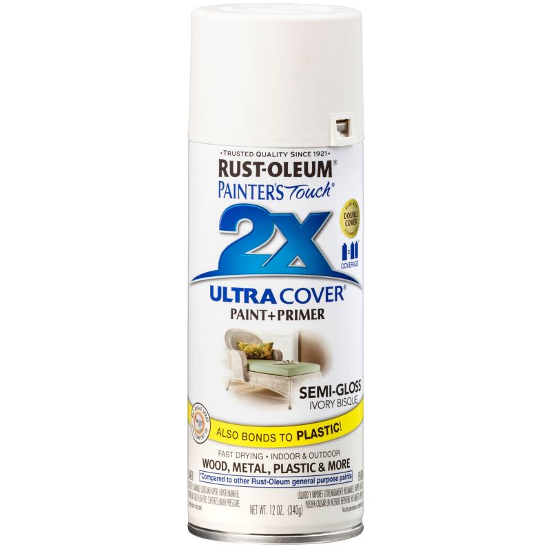 Rust-Oleum 12oz 2X Painter's Touch Ultra Cover Semi-Gloss Spray Paint Ivory