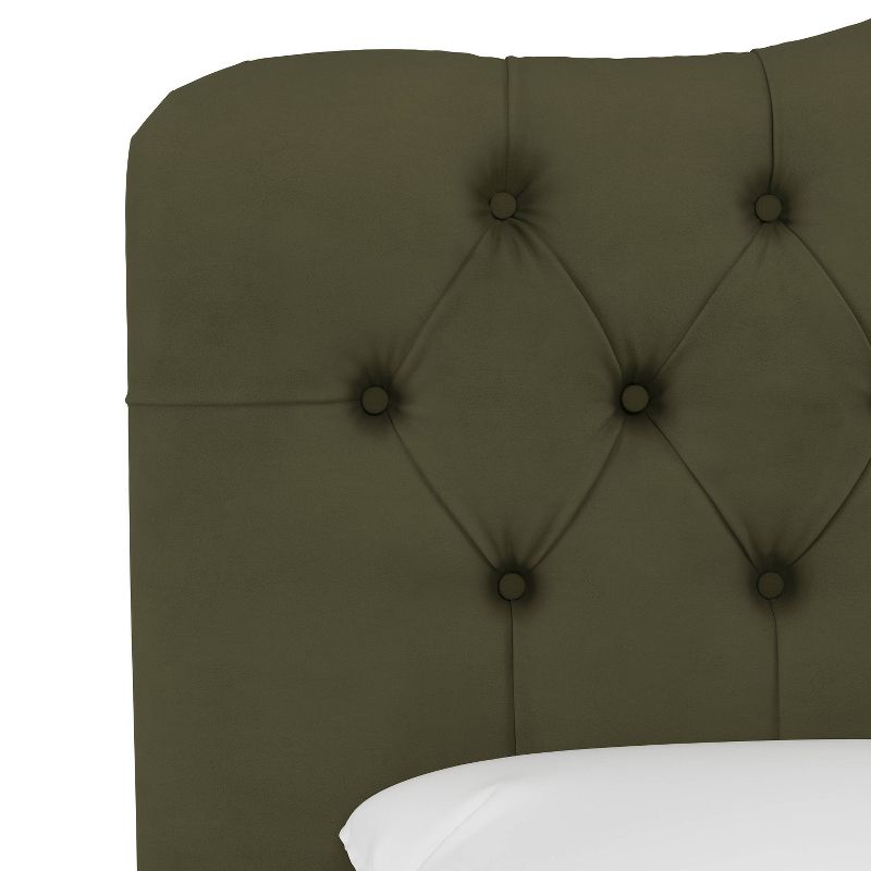 King Tufted Headboard Velvet Loden - Skyline Furniture