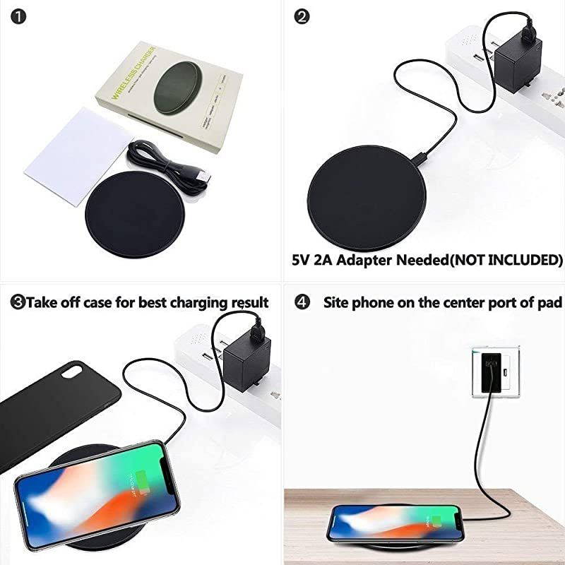 Wireless Charger2Pcs 10W75W5W S6S7S8S9S10S20 Note 10 Wireless Charger Pad Compatible with iphone88plus iPhone X Samsung Galaxy S20S10S9S8S7S6EdgePlusS6 Active