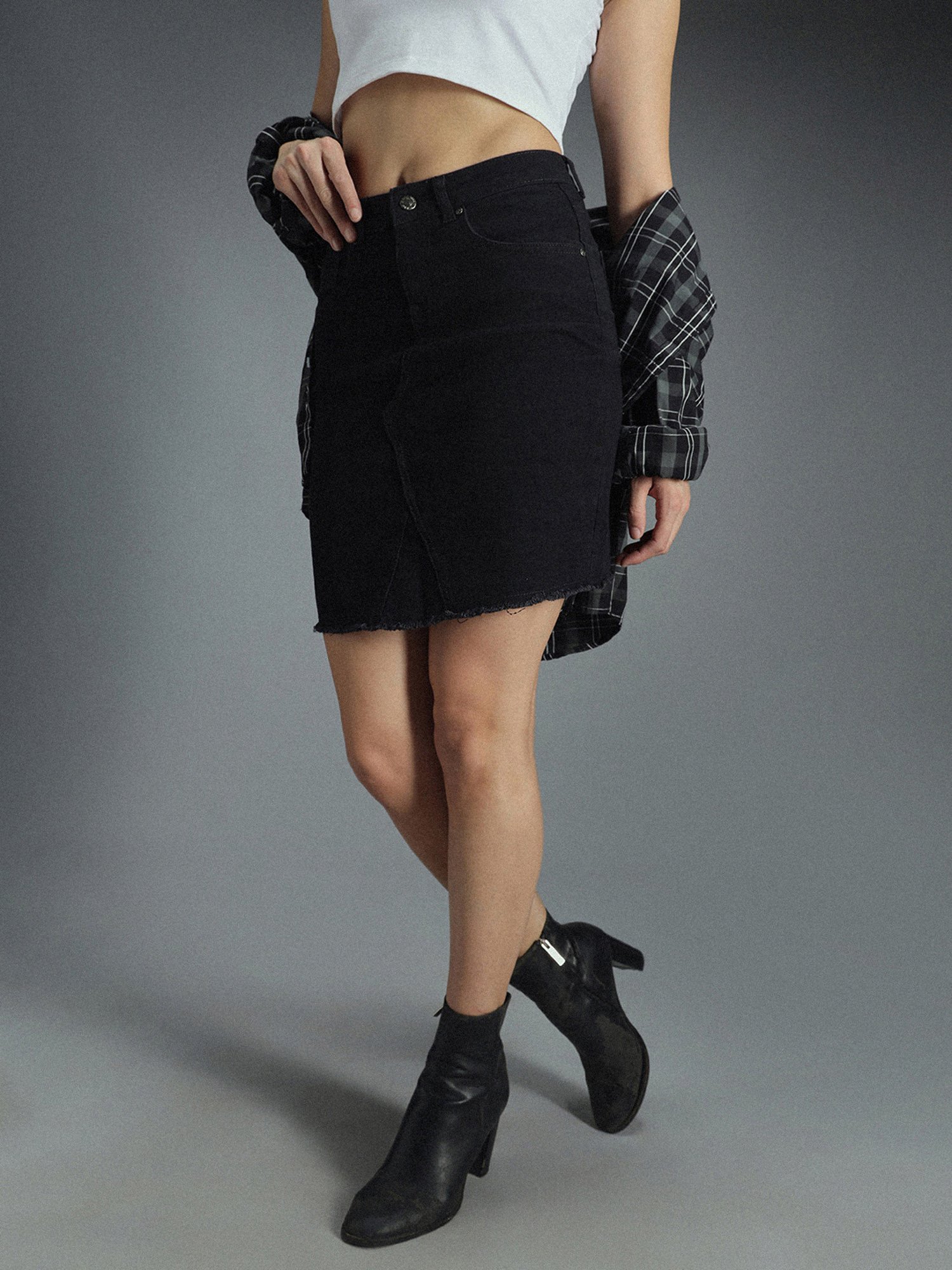 High Star Jet Black Mini Skirt