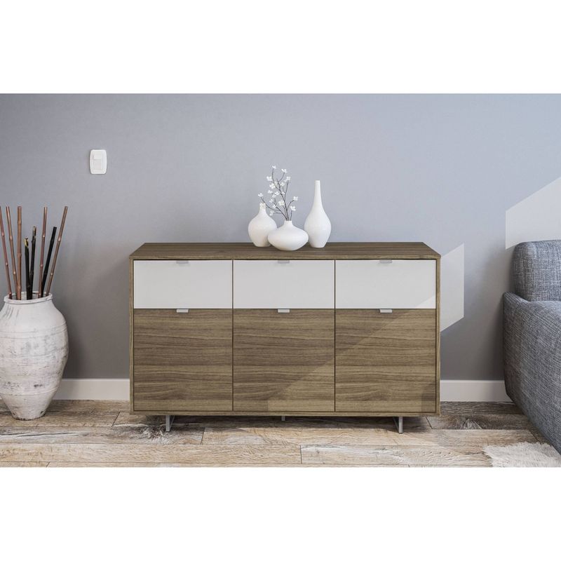 53" Hamilton Sideboard Walnut and White - Chique