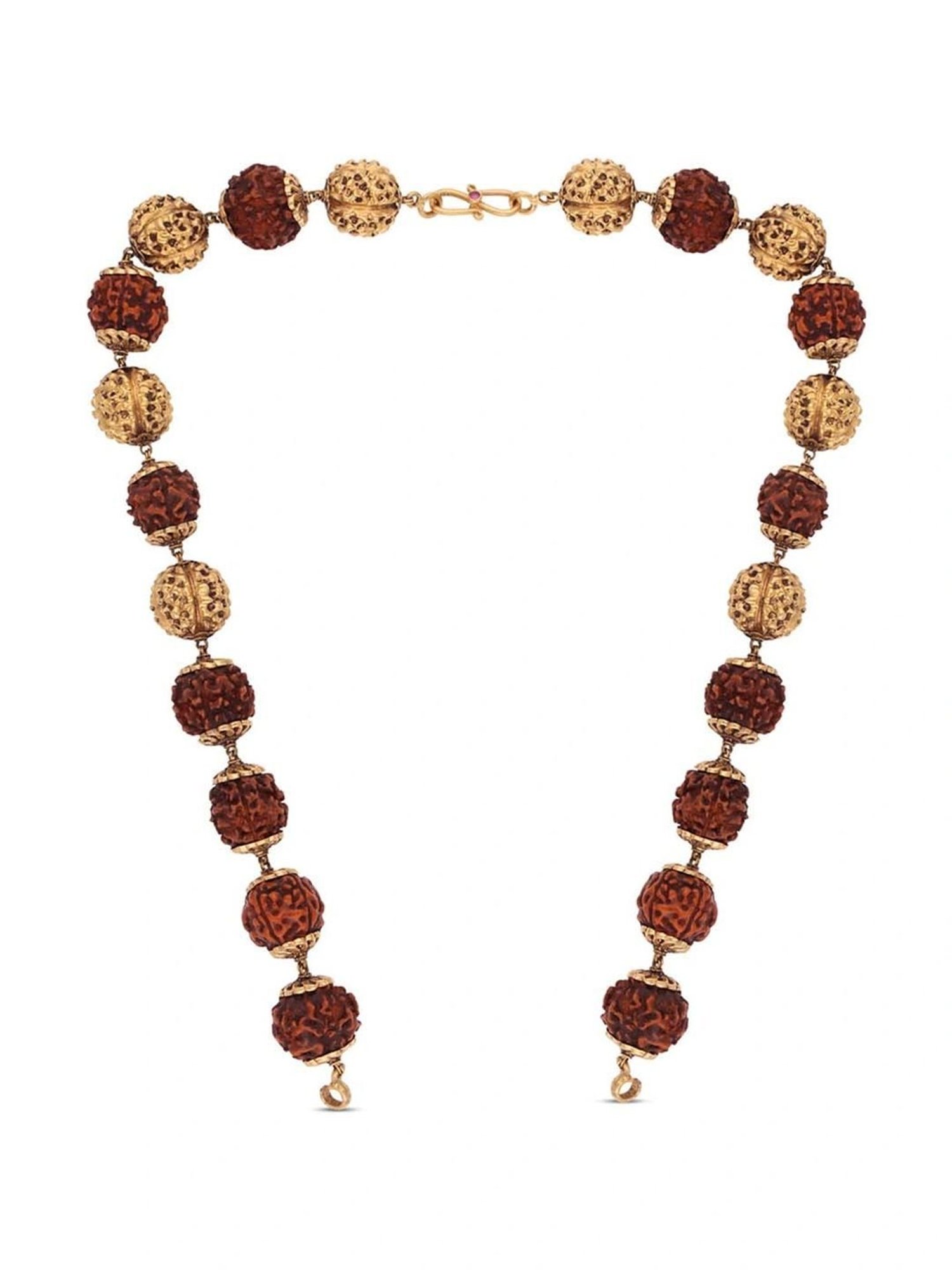 CKC Repouss&iquest; Work Rudraksha Gold Extender Neck Chain: Spiritual Elegance