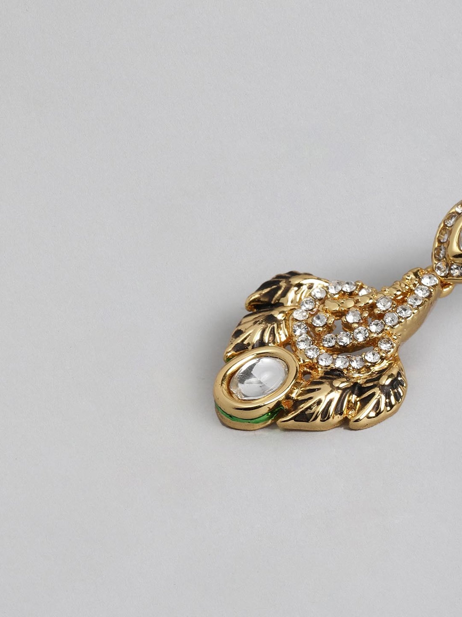 Estele Gold-Tone Traditional Antique Kundan Necklace Set for Women