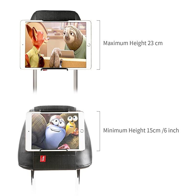 Car Headrest Mount Holder for 711 Tablets Apple iPad iPad MiniAirPro Samsung Galaxy Tabs Adjustable Strap Fits Most Headrests Universal Car Headrest Mount for Most Tablets Black