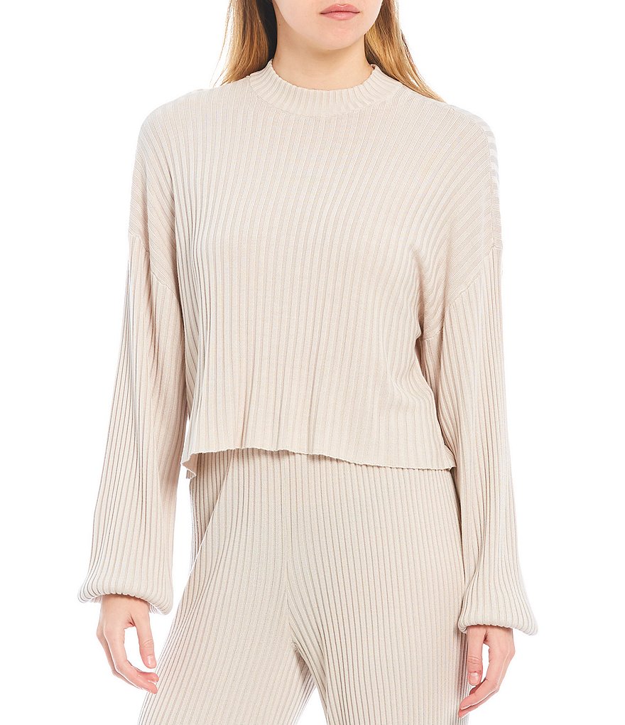 BB Dakota by Steve Madden Rib Current Long Sleeve Crew Neck Top