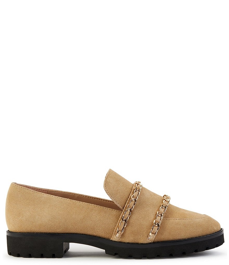 KARL LAGERFELD PARIS Irene Suede Chain Slip Ons