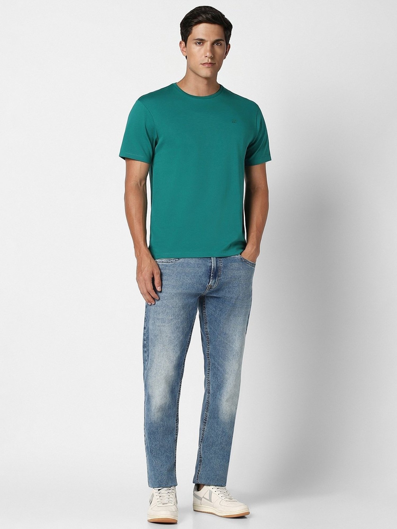 Peter England Green Regular Fit T-Shirt