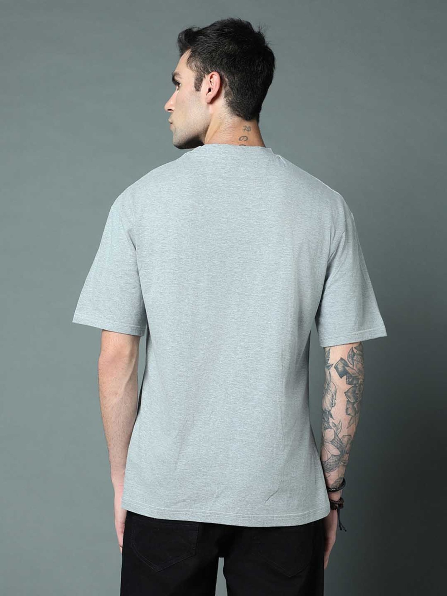 High Star Grey Relaxed Fit Crew T-Shirt
