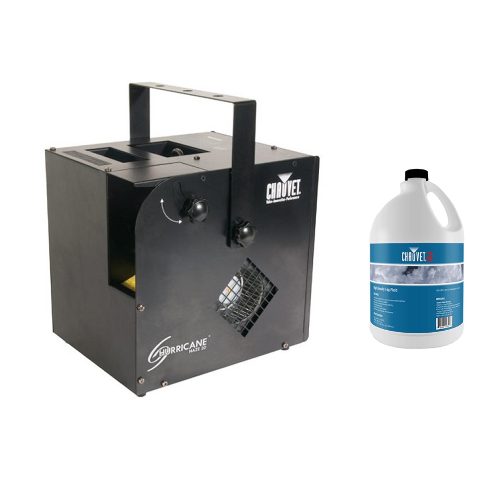 Chauvet DJ Hurricane Haze 2D Smoke/Fog Machine & High Density Fog Juice (2 Pack)