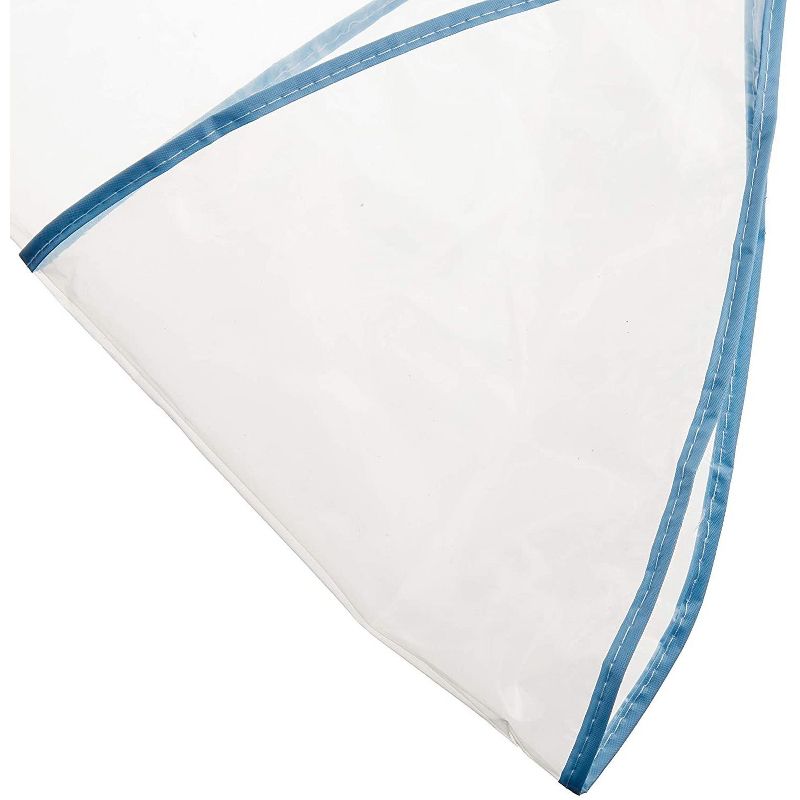 Juvale 12 Pack Clear Waterproof Rain Bonnet Hat with Visor, Transparent with Blue Trim Rain Wear