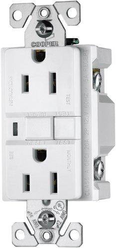 Eaton VGF15W 15-Amp 2-Pole 3-Wire 125-Volt Duplex Ground Fault Circuit Interrupter, White