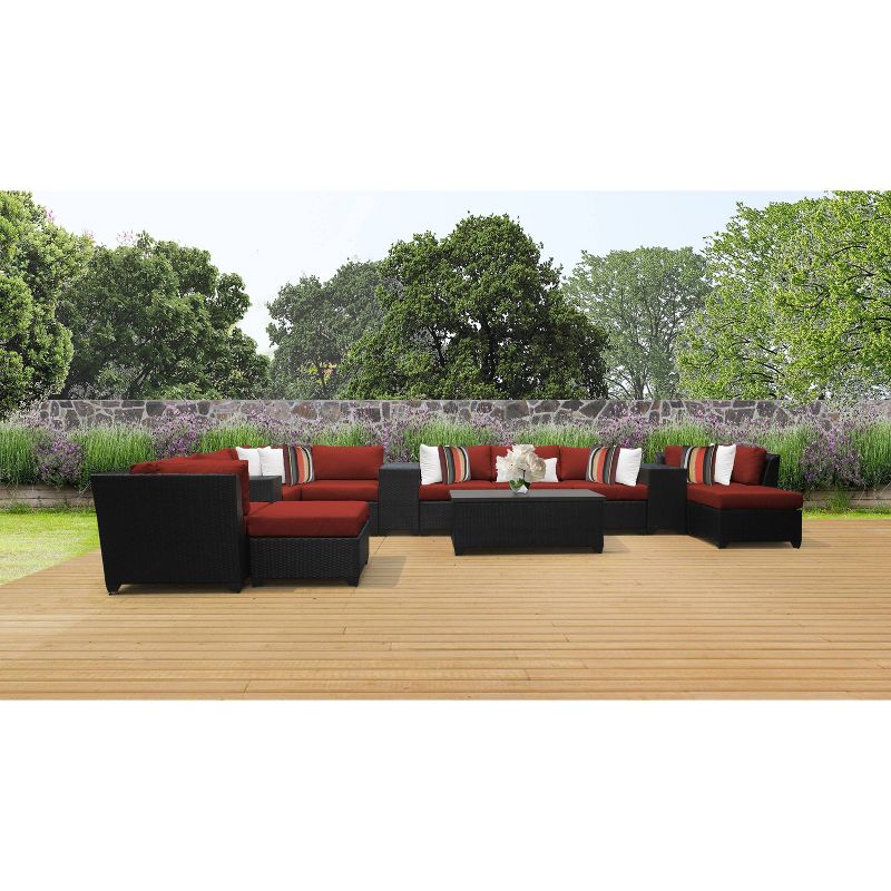 3pc Outdoor Wicker Conversation Set with Sofa Chairs & Table - Crestlive Products