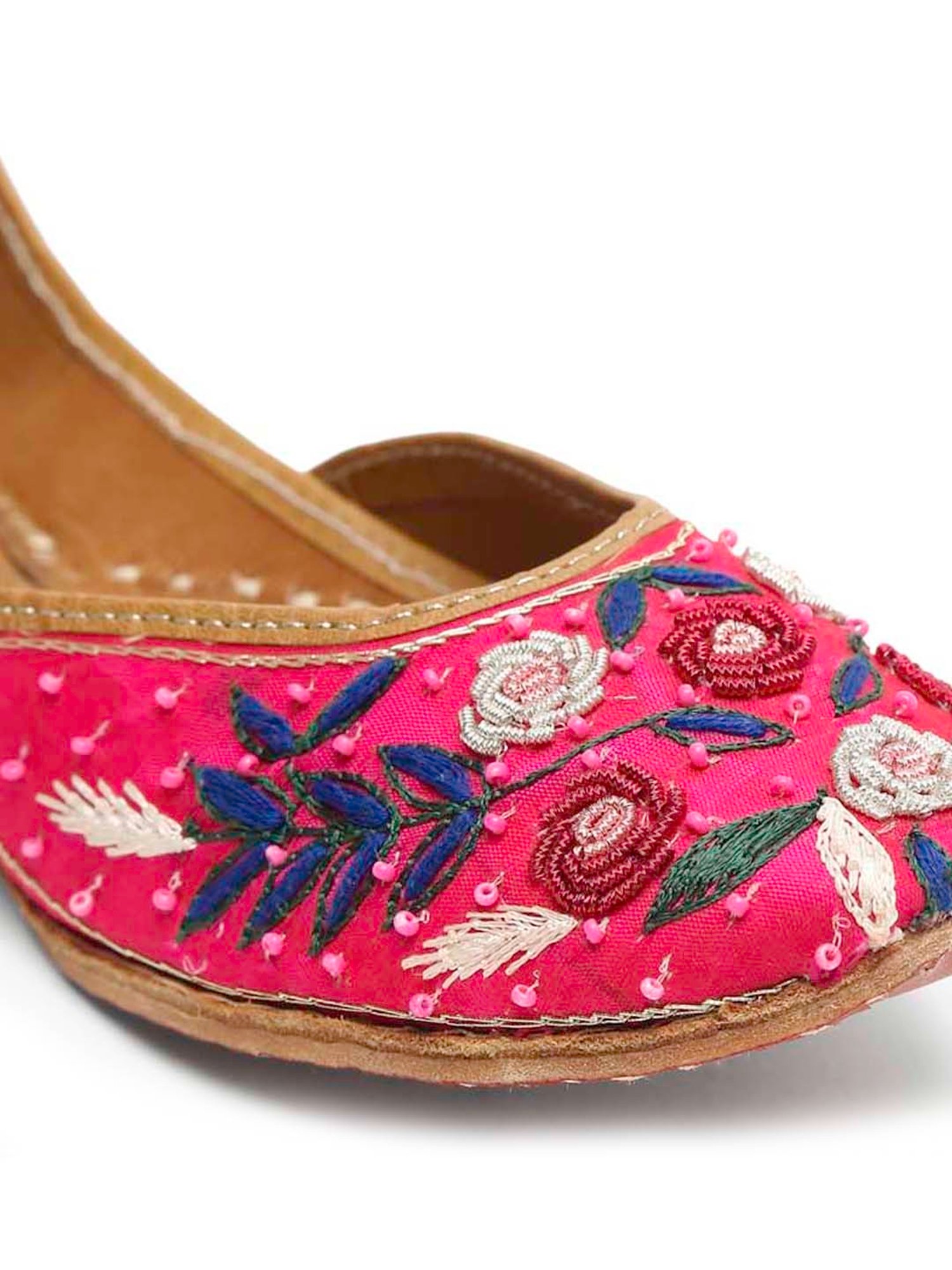 Glam Story Women's Pink Ethnic Juttis