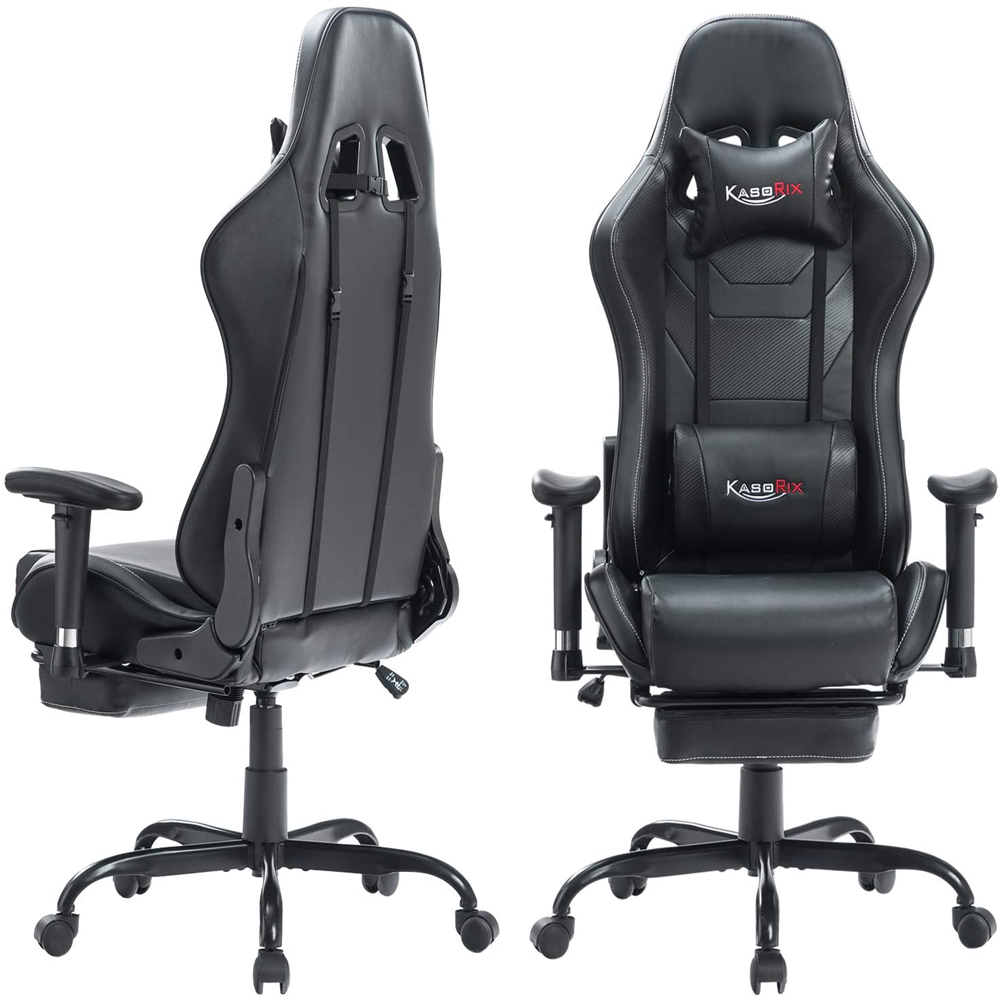 KASORIX Ergonomic Gaming Chair High Back Racing Chair with Footrest Massage Computer Gaming Chair Reclining Home Office Chair with Headrest and Lumbar Support