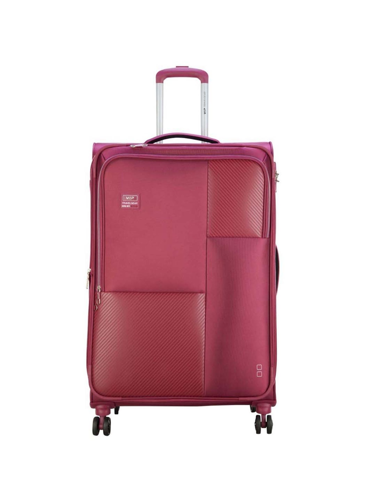 VIP Cardinal Str Exp Burgundy Striped Soft Large Trolley Bag - 51.5 cm