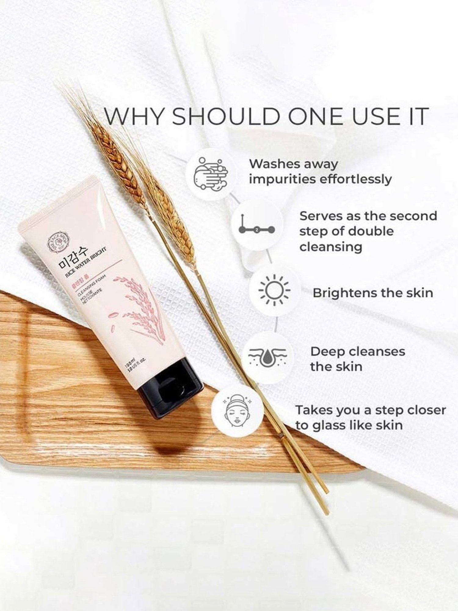 The Face Shop Rice Water Bright Foaming Cleanser - 100 ml