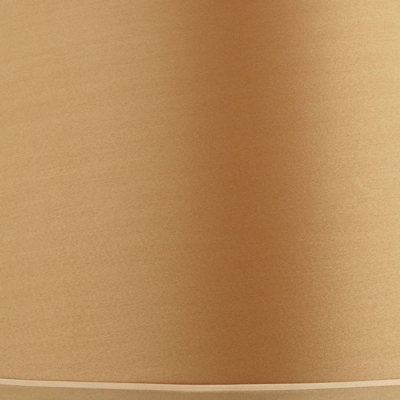 Springcrest Gold Medium Drum Lamp Shade with Gold Trim 14" Top x 16" Bottom x 11" High (Spider) Replacement with Harp and Finial