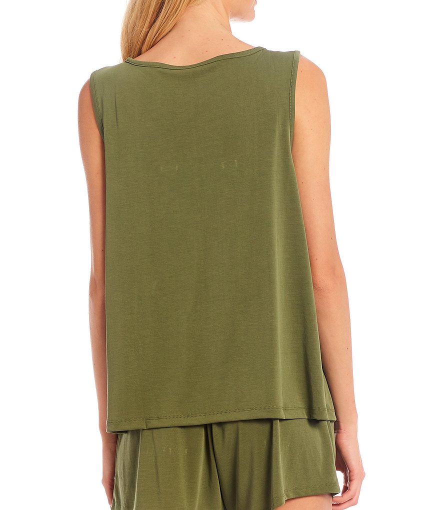 Nottibianche Easy Essentials Solid Jersey Knit Sleep Scoop Neck Sleeveless Coordinating Tank