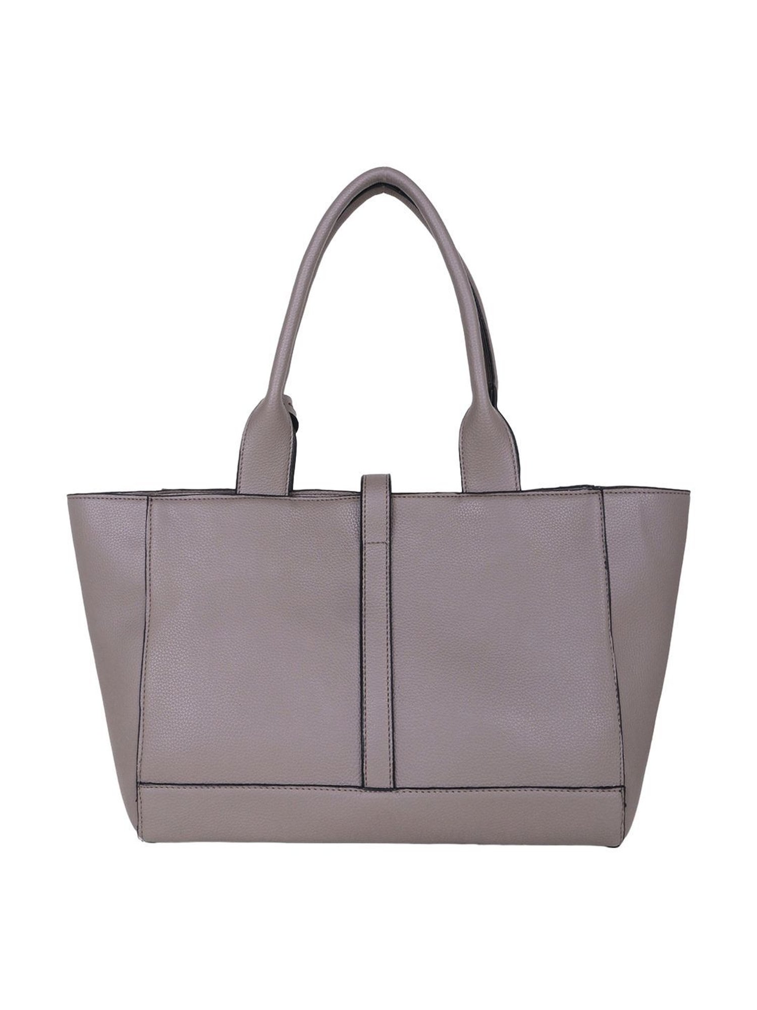 Carlton London Grey Solid Large Handbag
