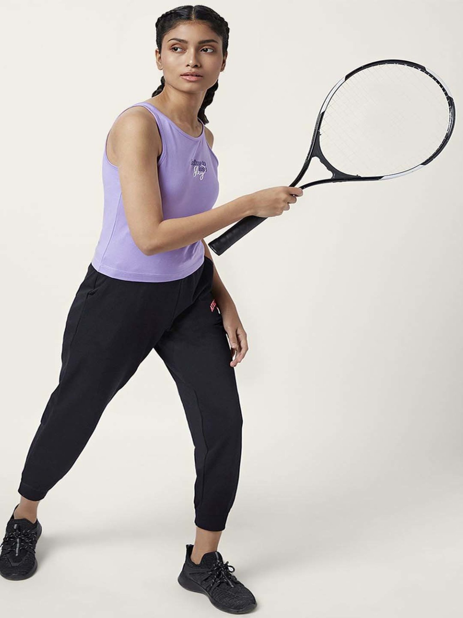 Ajile by Pantaloons Purple Cotton Printed Tank Top