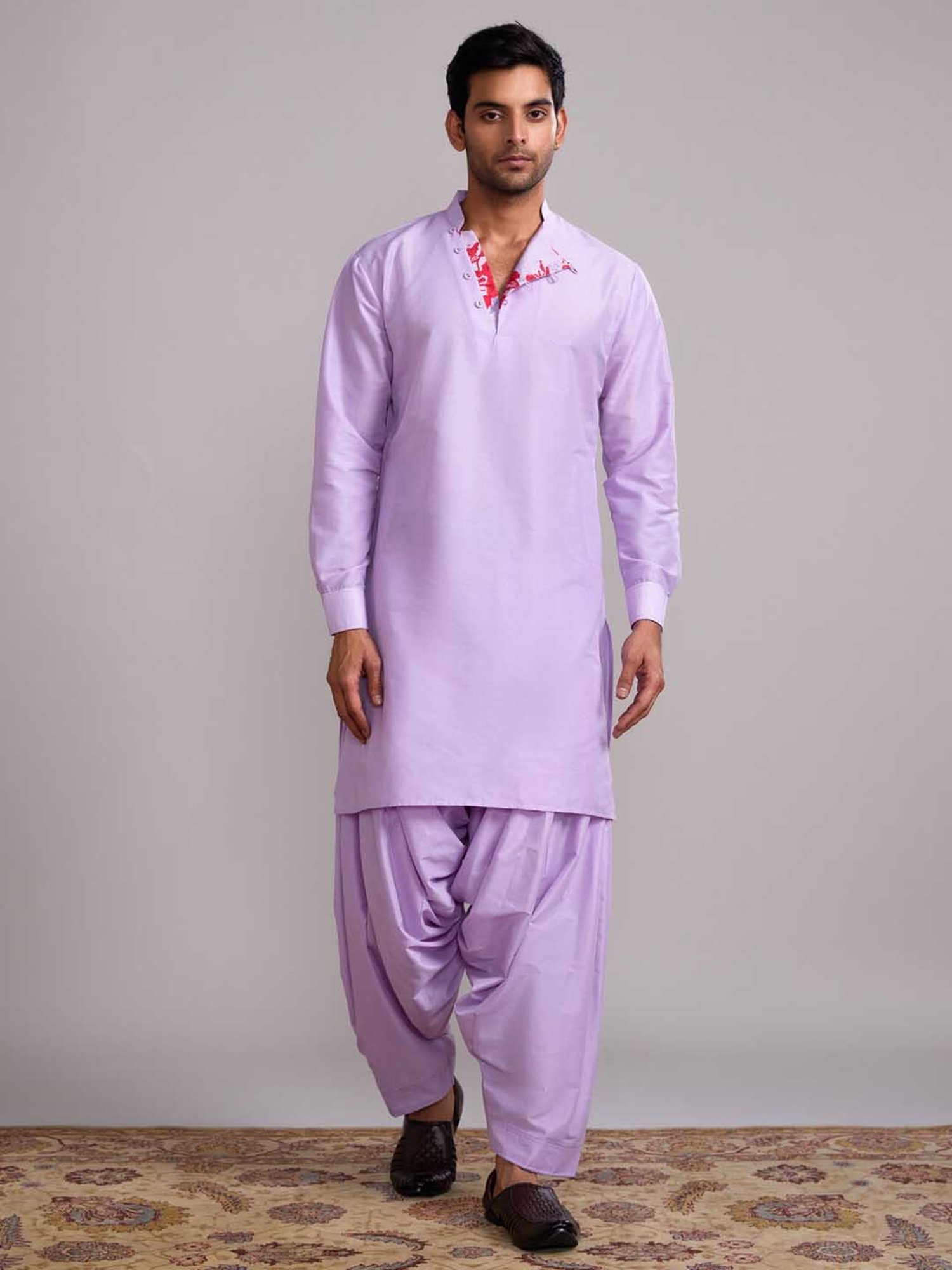 Abhishti Lavender Straight Fit Kurta & Salwar Set