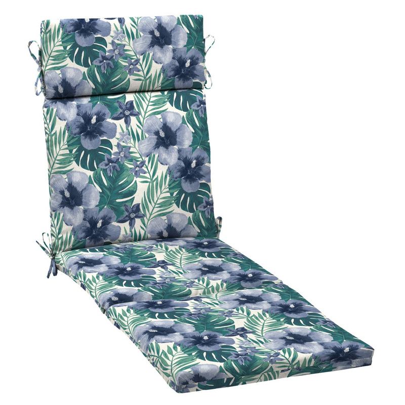 Arden Selections Salome Tropcial Outdoor Chaise Lounge Cushion Blue