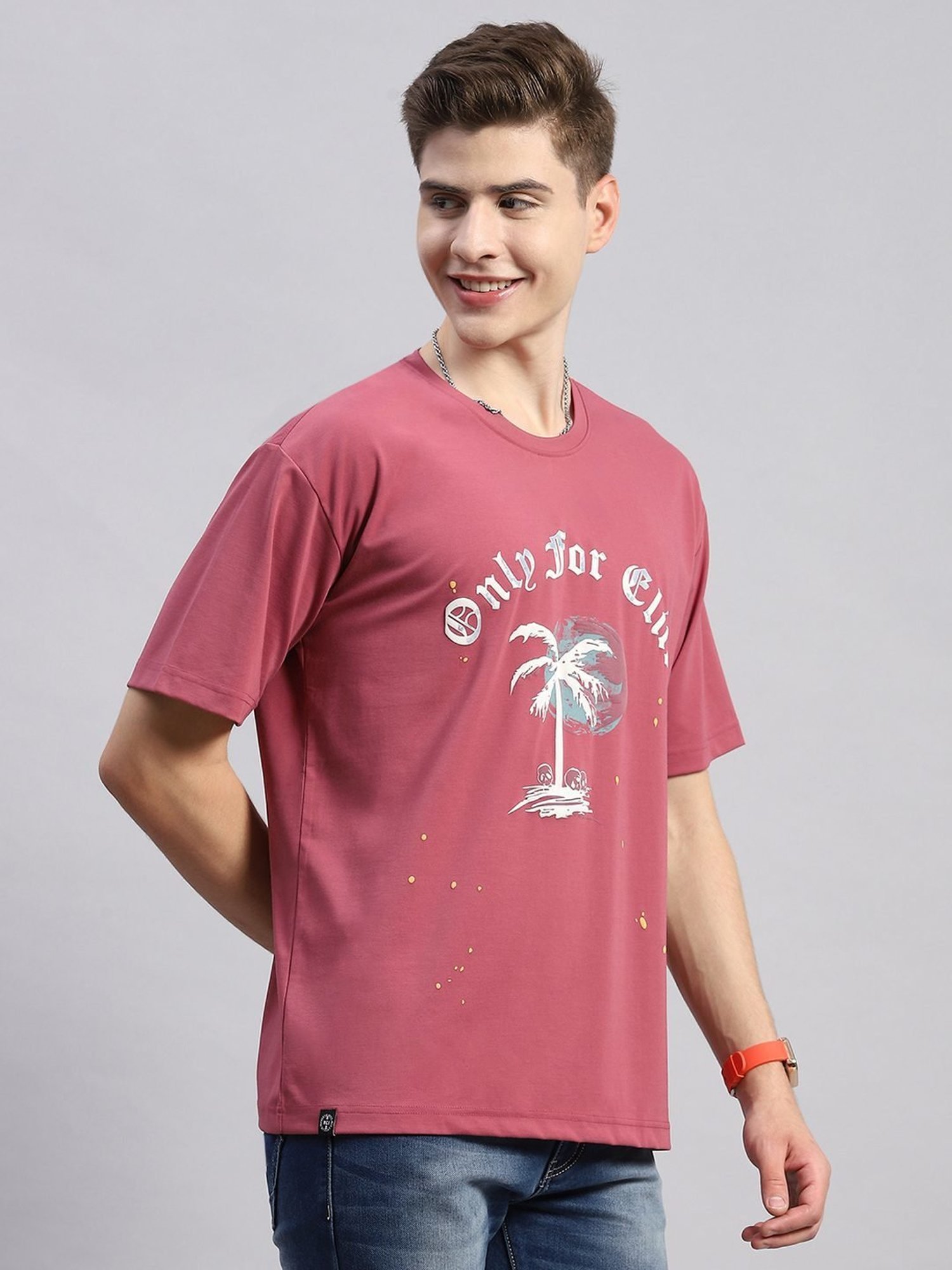 Monte Carlo Pink Regular Fit Printed T-Shirt