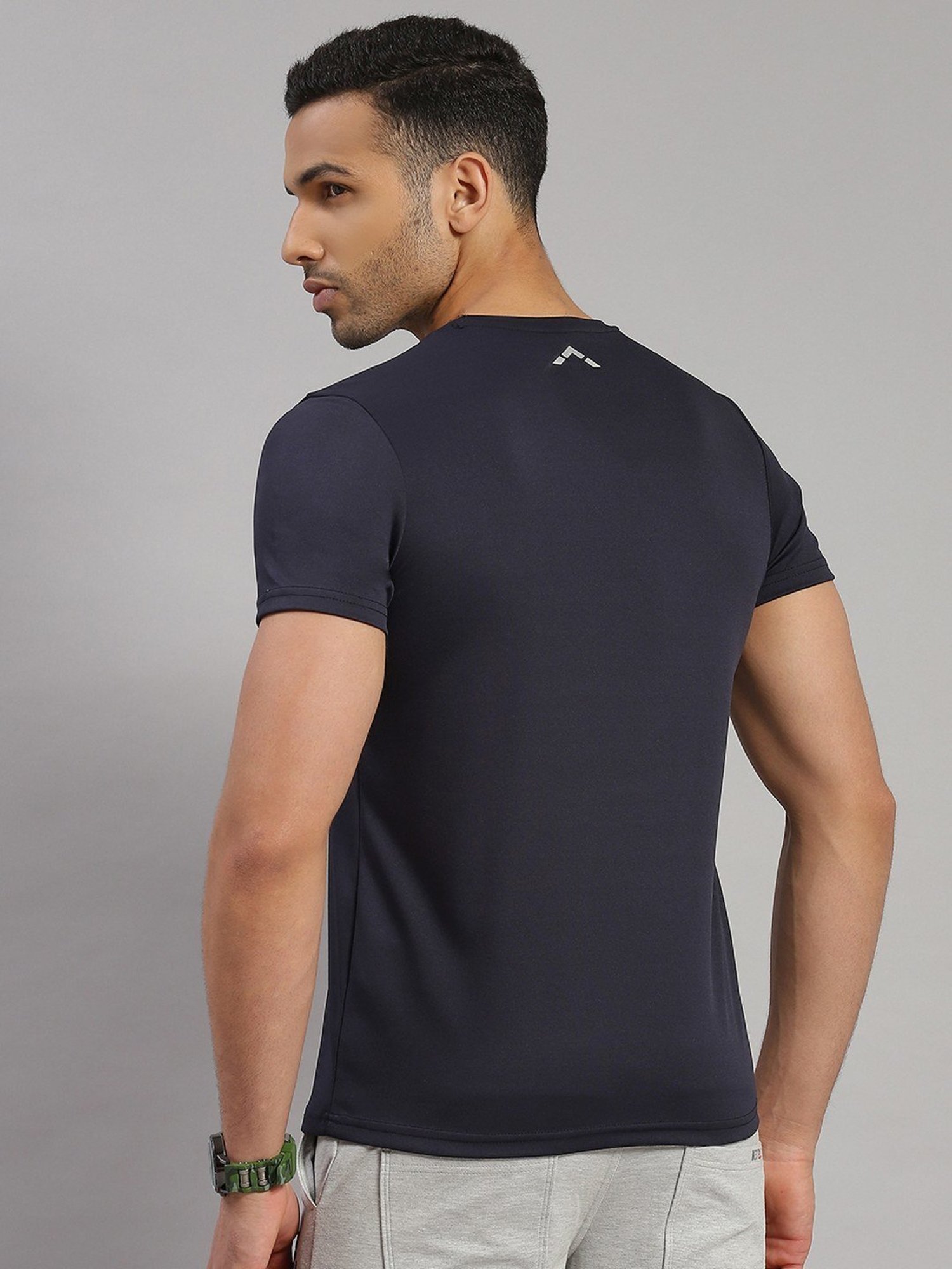 Rock.It Navy Blue Regular Fit T-Shirt