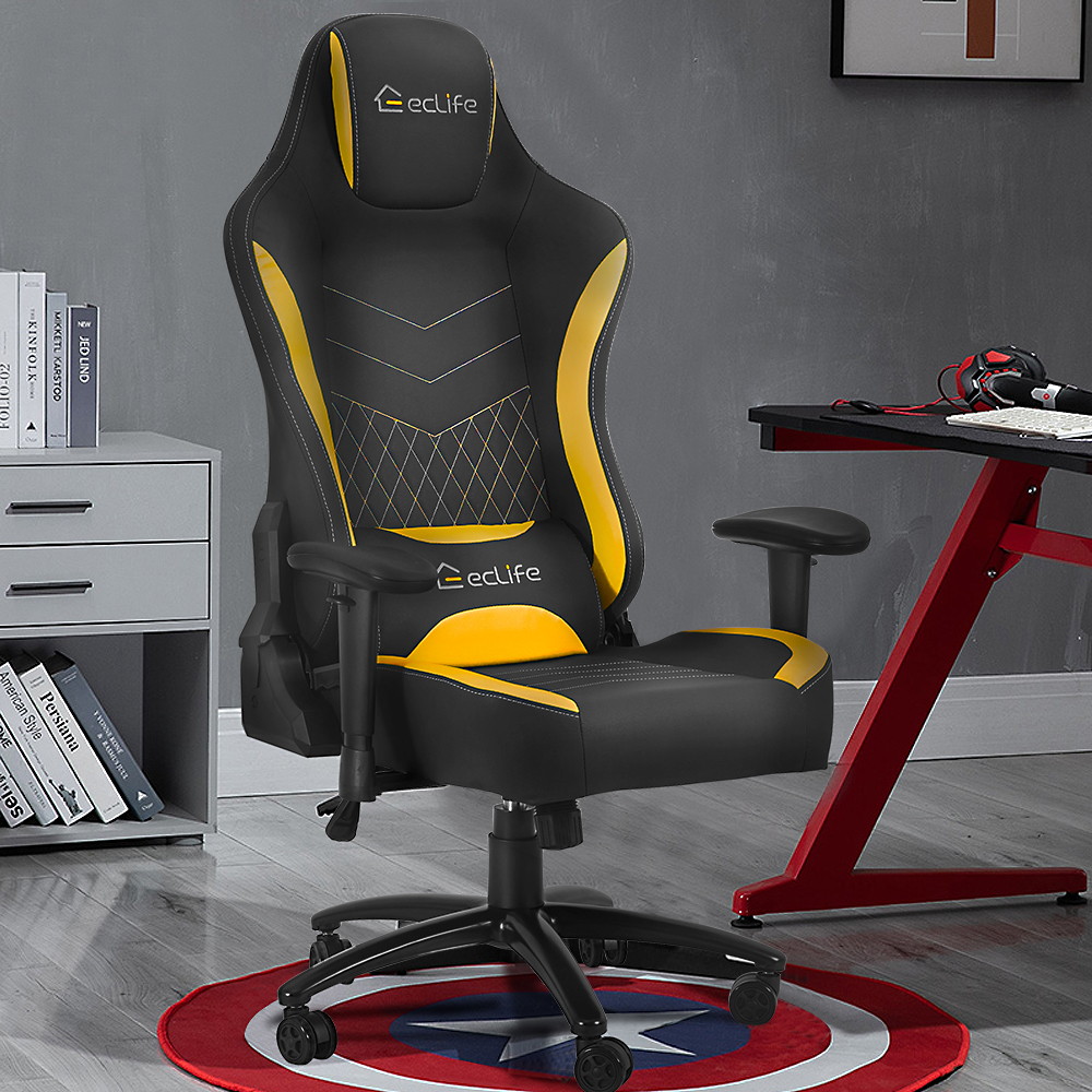 Ergonomic Racing Style Gaming Chair LUCKWIND Racing Chair
Massage Gaming Chair Office Chair Height Adjustment Recliner Swivel Rocker With USB Massage Lumbar Pad E-Sports Chair