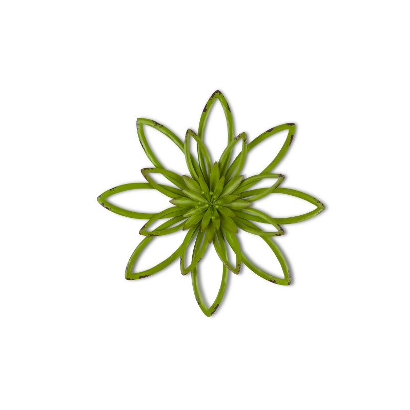 Lone Elm Studios Antique-Painted, Loop-Styled Flower Wall Decorations in Assorted Styles and Colors (Set of 3)