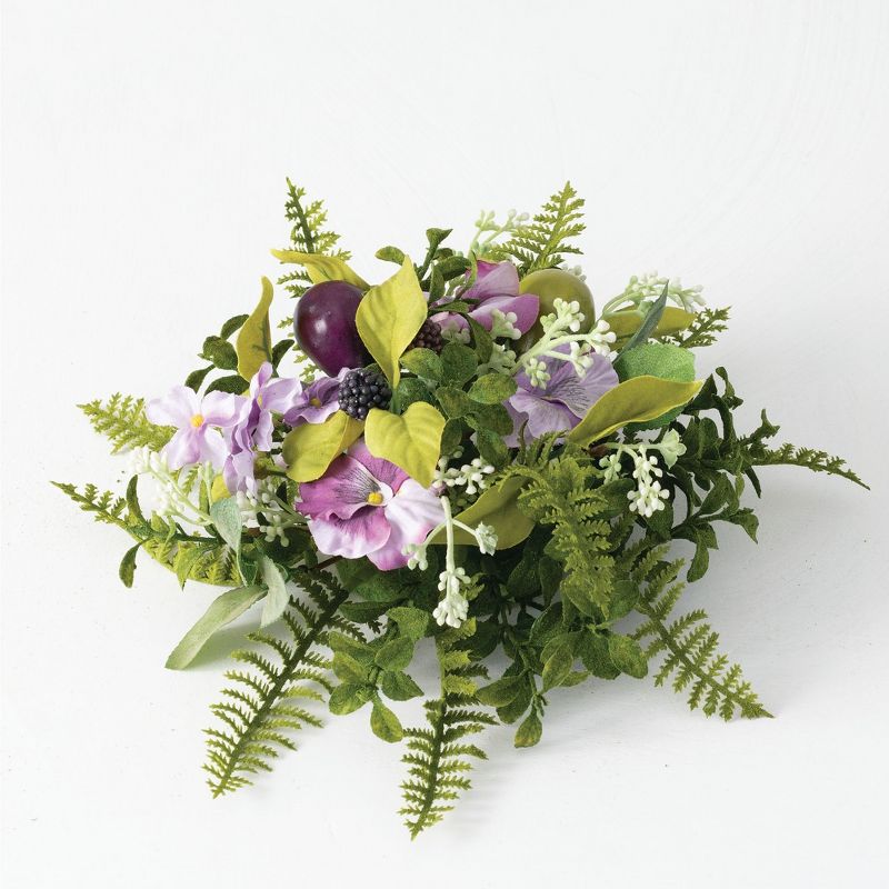 Sullivans Fig Pansy Fern 1/2 Orb Decorative Filler 5"H Green