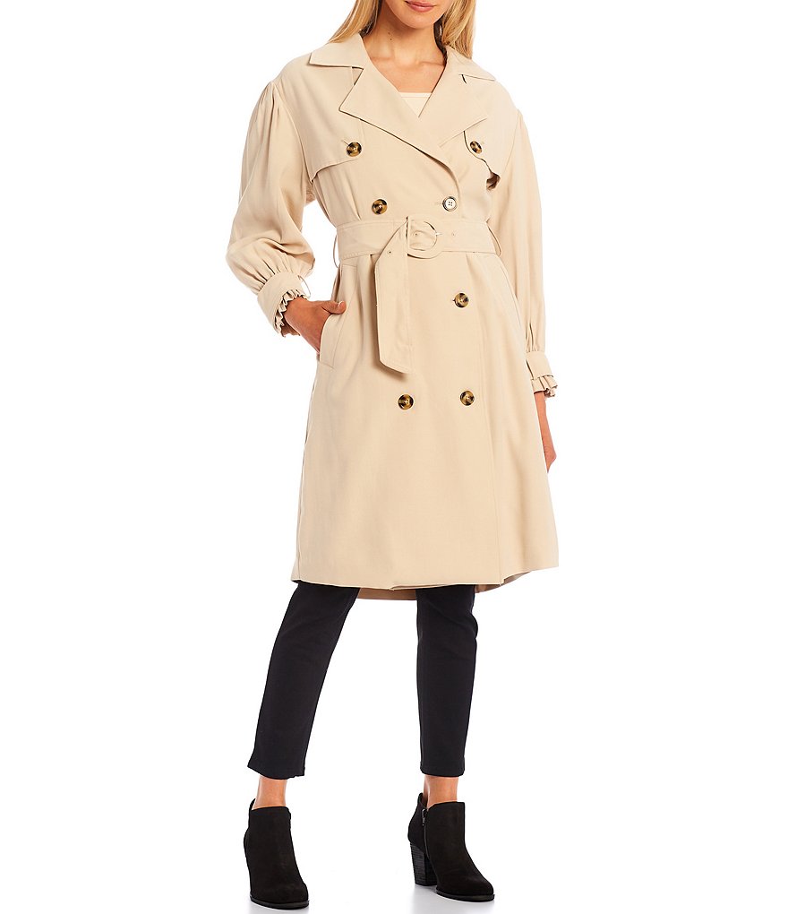 Kenneth Cole New York Short Water-Resistant Stand Collar Hooded Long Sleeve Chevron Puffer Jacket