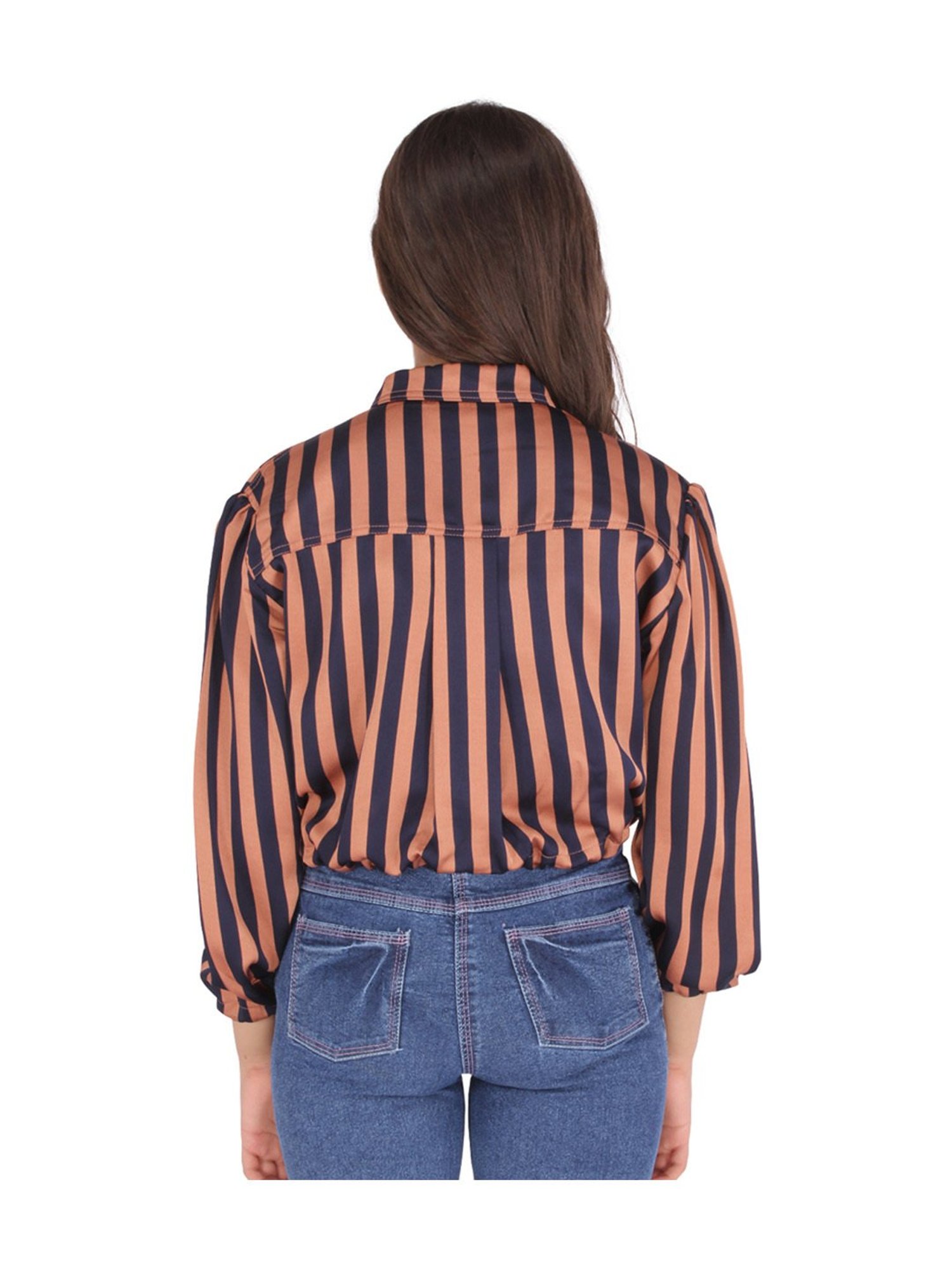 Cutecumber Kids Brown & Black Striped Full Sleeves Top