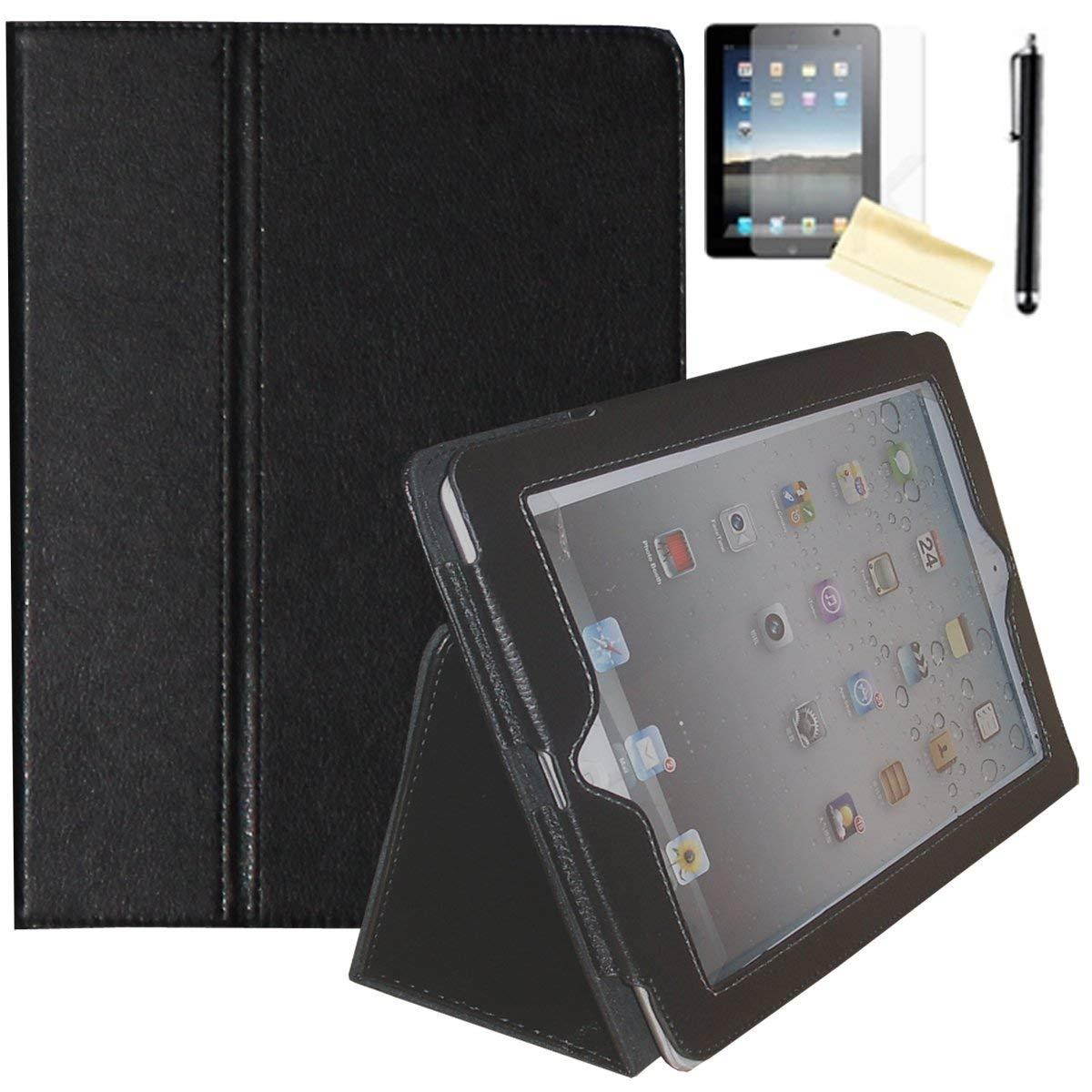 JYtrend iPad 2 / iPad 3 / iPad 4 Case - Folio Stand Magnetic Smart Cover for Apple iPad 2/3/4 with Auto Wake / Sleep (Black)
