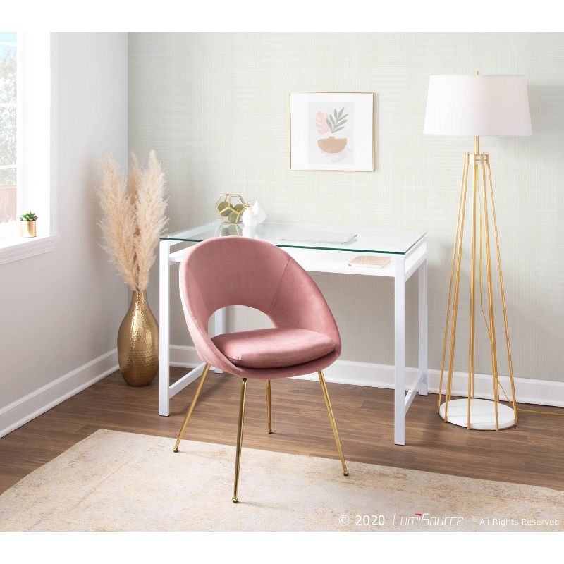 Canary Contemporary Floor Lamp with Metal Shade White (Includes LED Light Bulb) - LumiSource