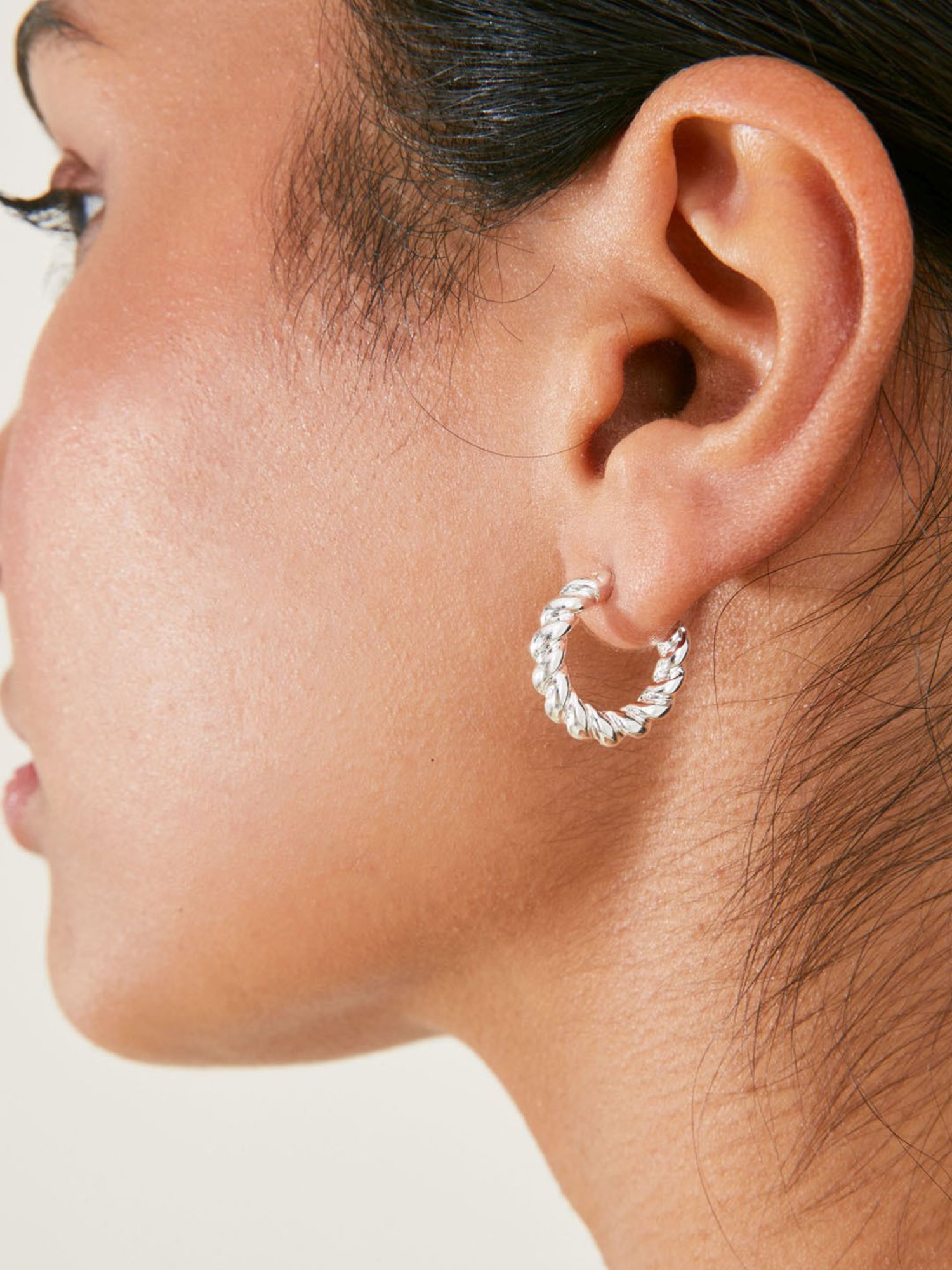 Accessorize London Silver Twisted Hoop Earrings - Set of 3