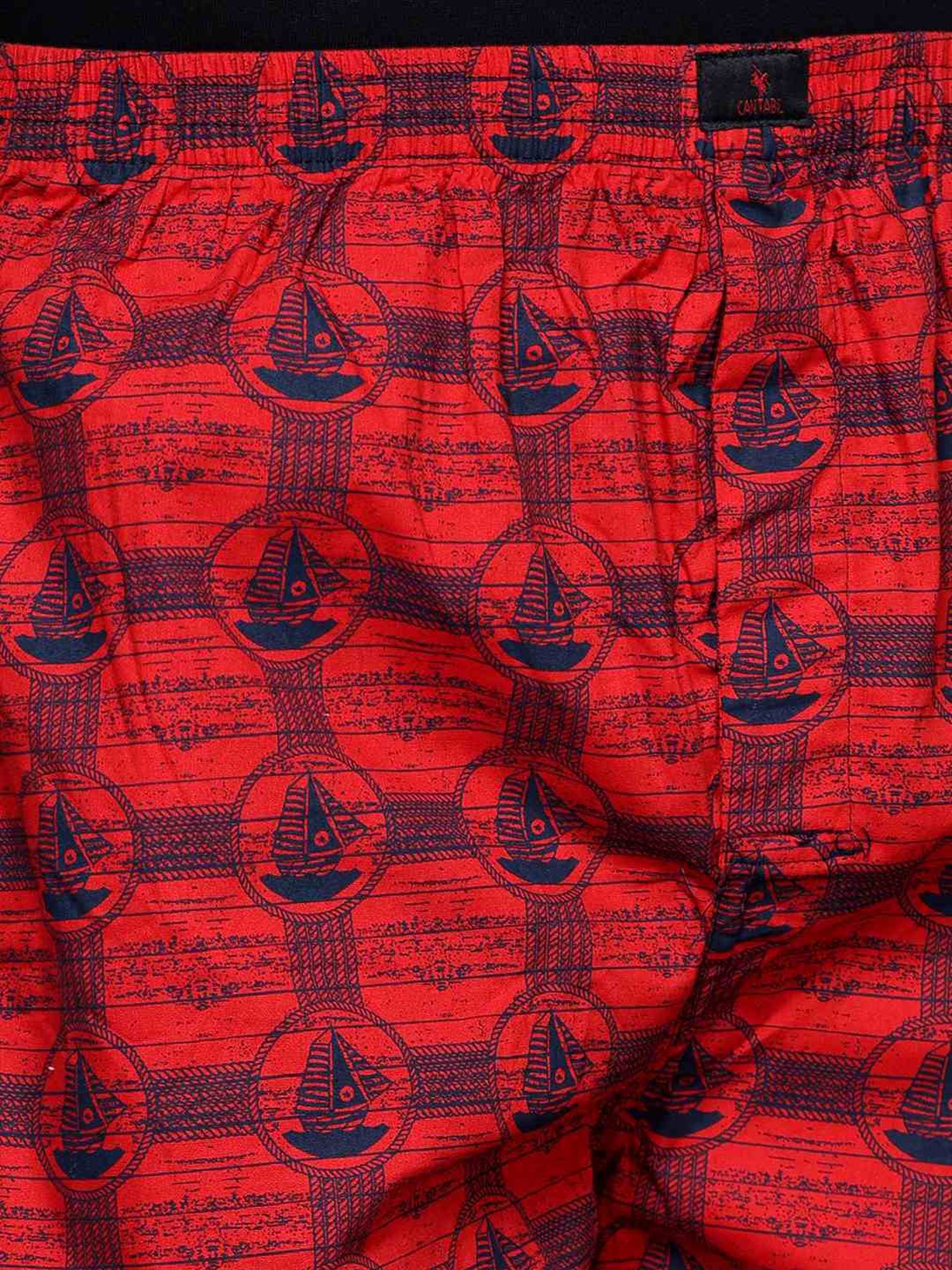 Cantabil Maroon Cotton Regular Fit Printed Boxers