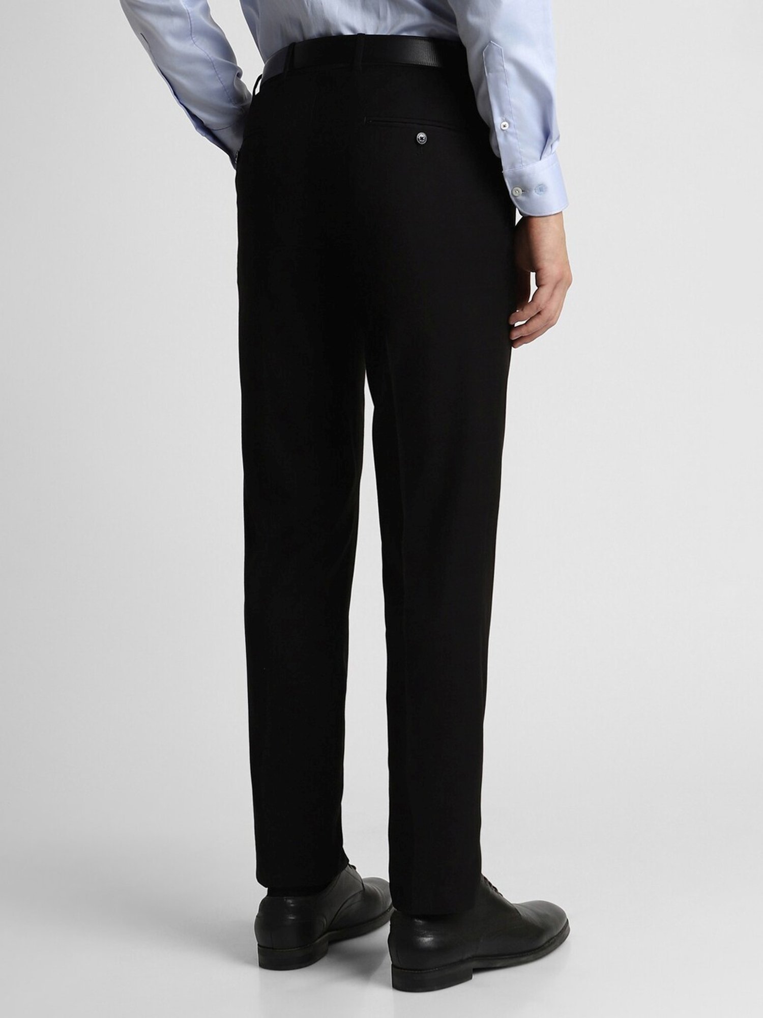 Peter England Black Slim Fit Trousers